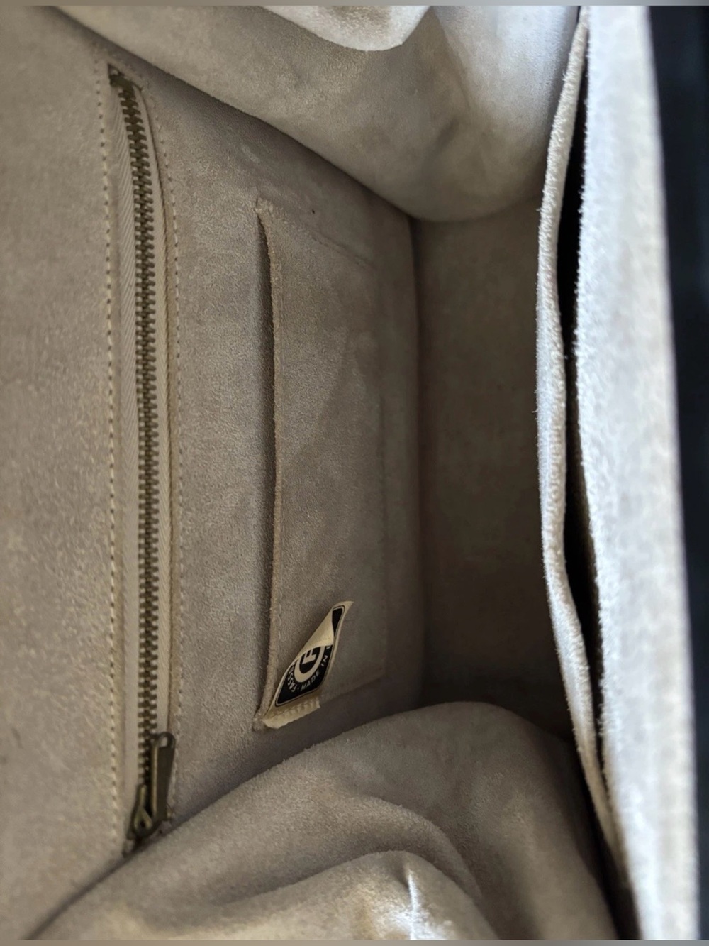 Vintage Fassbender Black Leather Handbag England 1950s Suede Interior Classic - Picture 3 of 16